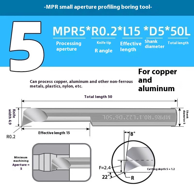 1129-CNC Small Bore Boring Tools MPR Copy Boring Turning Tools for Stainless Steel, Copper and Aluminum Lathe Micro Small Boring Tools Shandong Denso Pricision Tools Co.,Ltd.